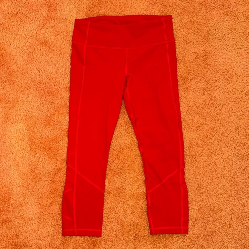Lululemon Pace Rival Crop 22" Luxtreme Dark Red Mid-Rise Running Leggings 6 - Picture 11 of 12